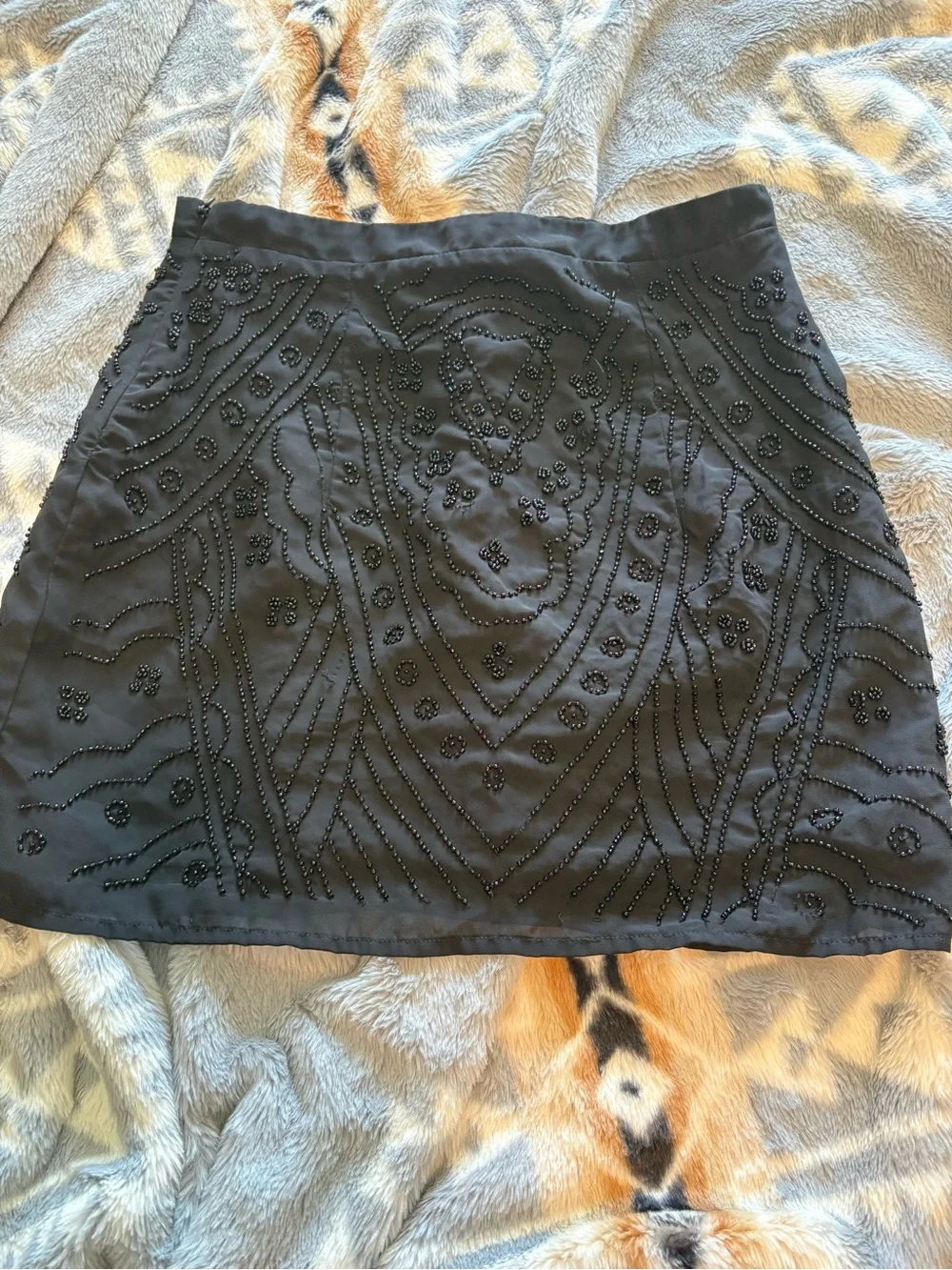 Forever 21 Black Beaded Mini Skirt